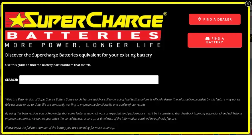 Supercharge Battery Code Search